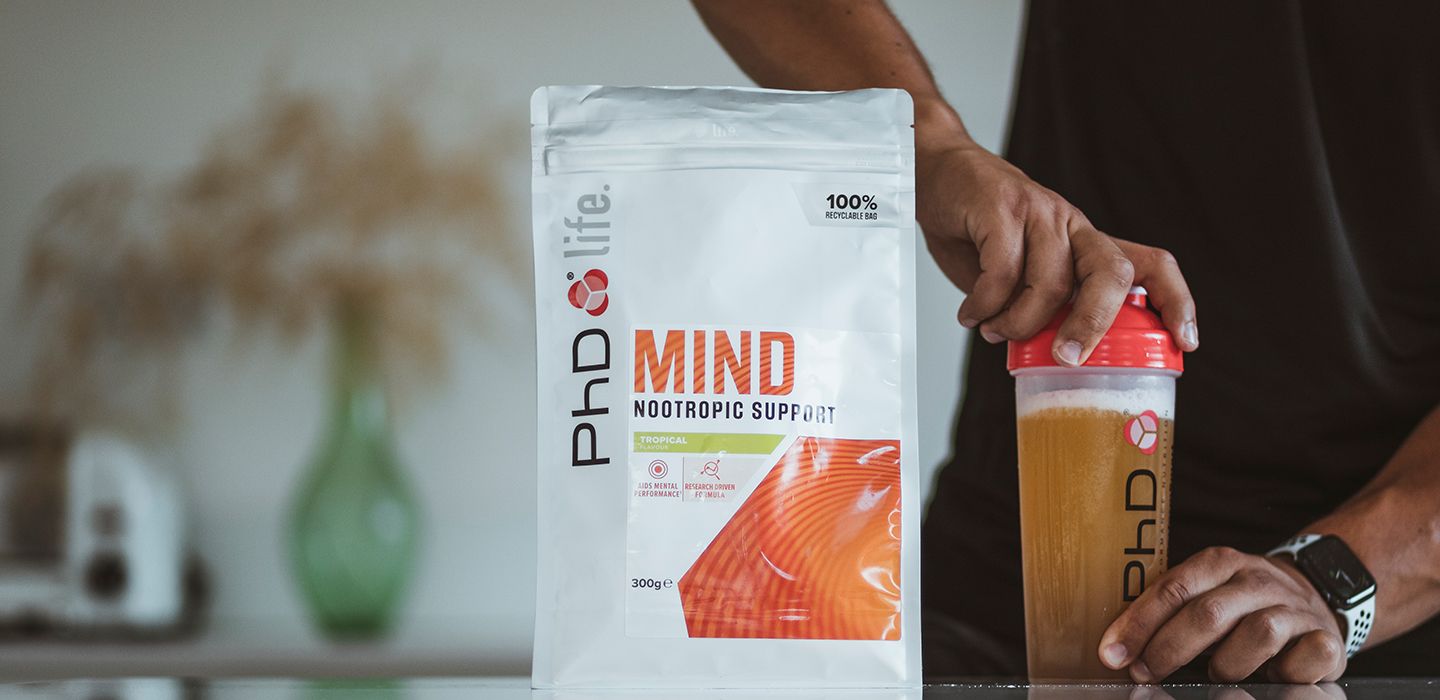Mind nootropic support powder, used as a supplement to help with mental focus and clarity