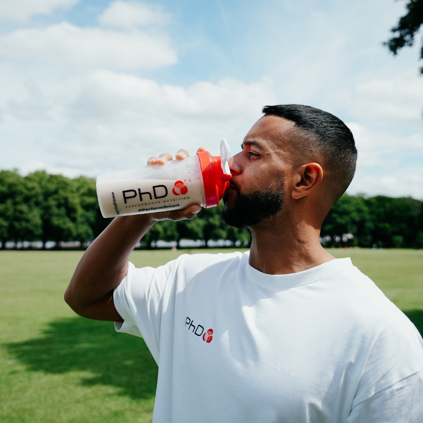 Drinking protein shake
